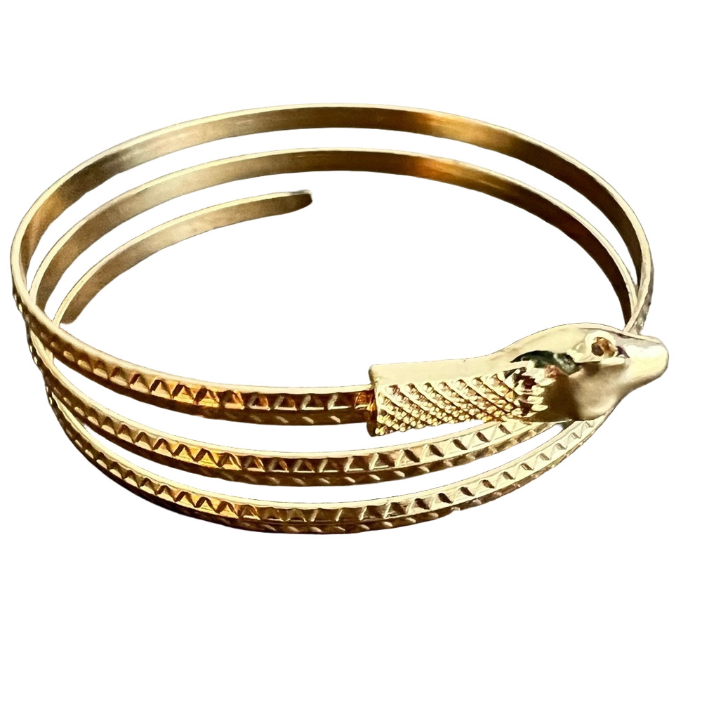 Gold tone snake wrap bracelet